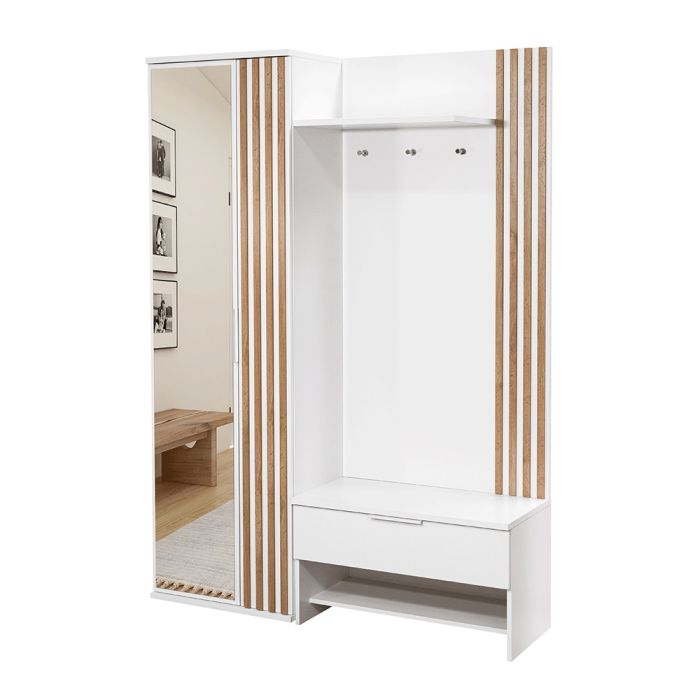 GILO Hallway Set - White with Oak Slats