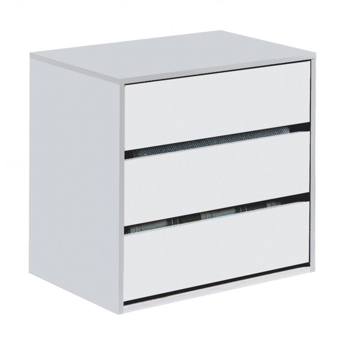 White Chest of Drawers - ADRIAN Small Chest 3 Drawers