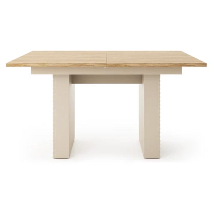 FINA Extending Dining Table 140cm - Oak and Beige