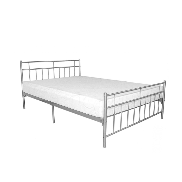 Melrose Single Metal Bed Frame with Reinforced Centre Legs - Silver