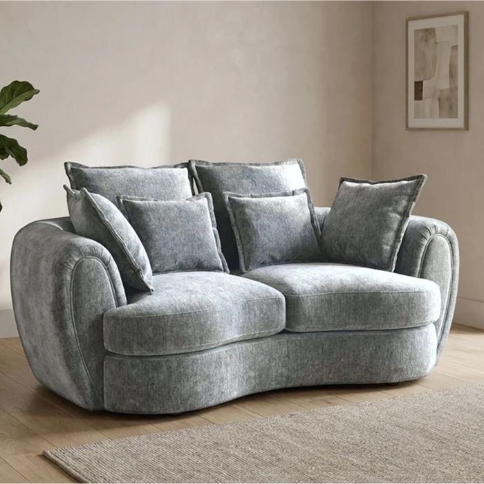 HADLOW Velvet 2 Seater Sofa - Grey