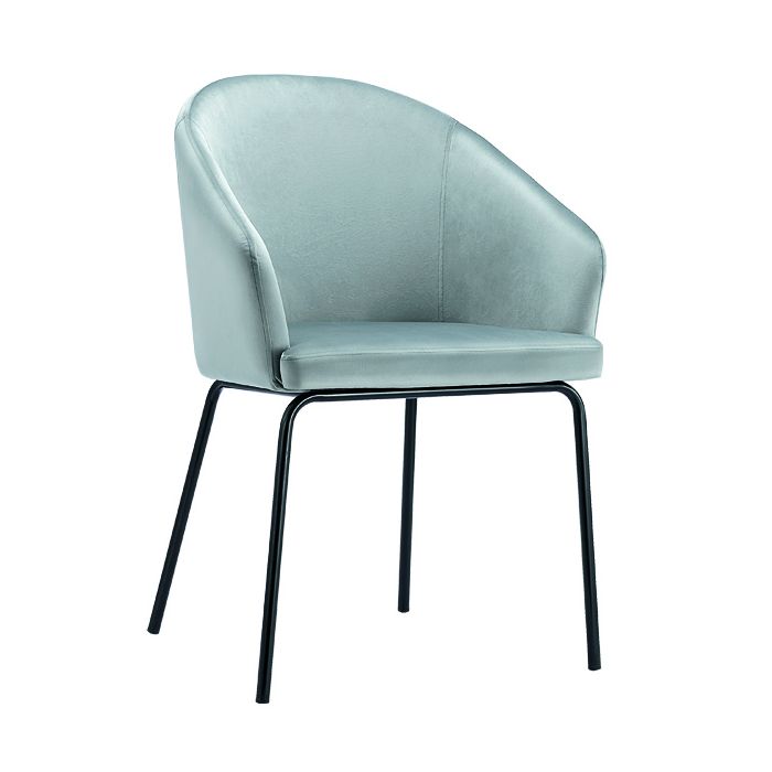 Bristol Luxurious Grey Velvet Dining Chair Set with Black Metal Legs - 2 Piece