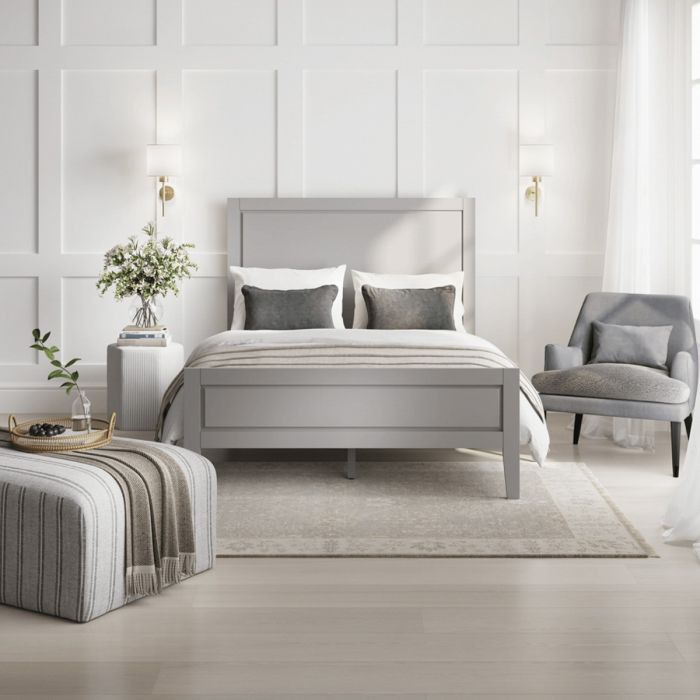 HAVEN Fabric Footstool - Grey