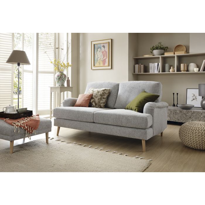 PONTING Chenille 2 Seater Sofa - Light Grey