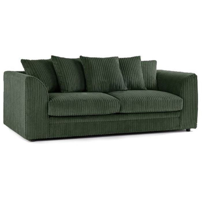 OXFORD Jumbo Cord 3 Seater Scatterback Sofa - Green