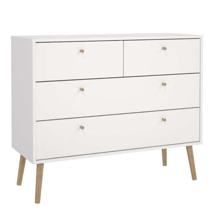 White Chest of Drawers - COBALT Large Chest 4 Drawers