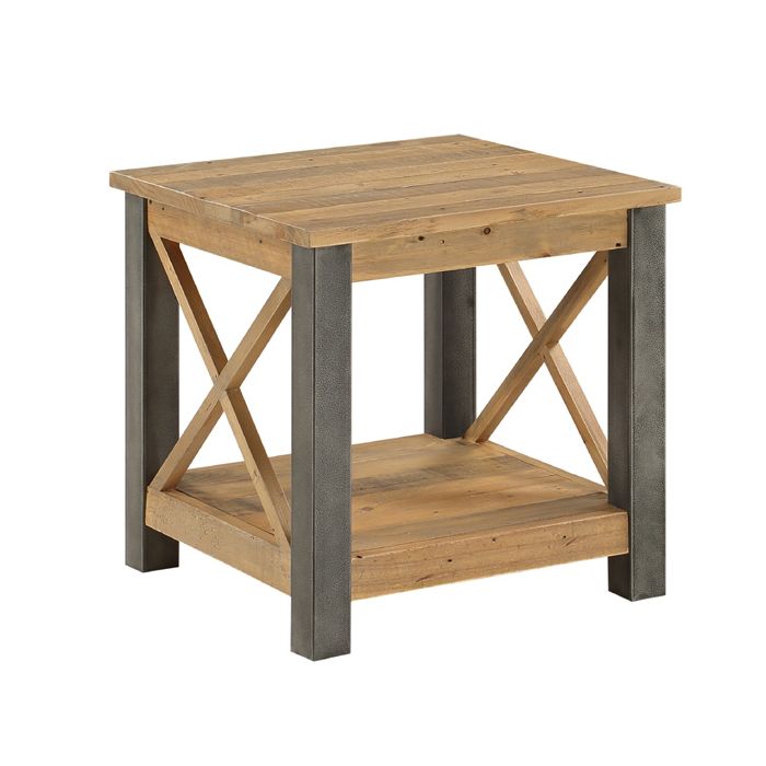 Doyle Cross Design Frame Rustic Lamp Table