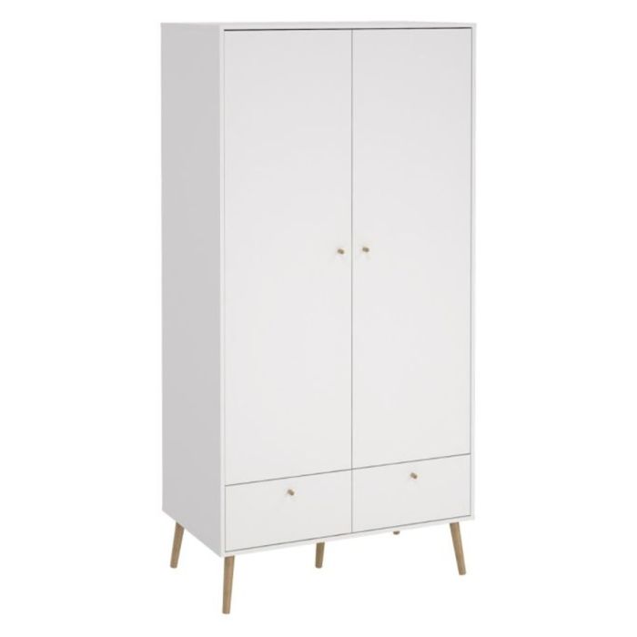COBALT 2 Door Wardrobe White - 98.7cm