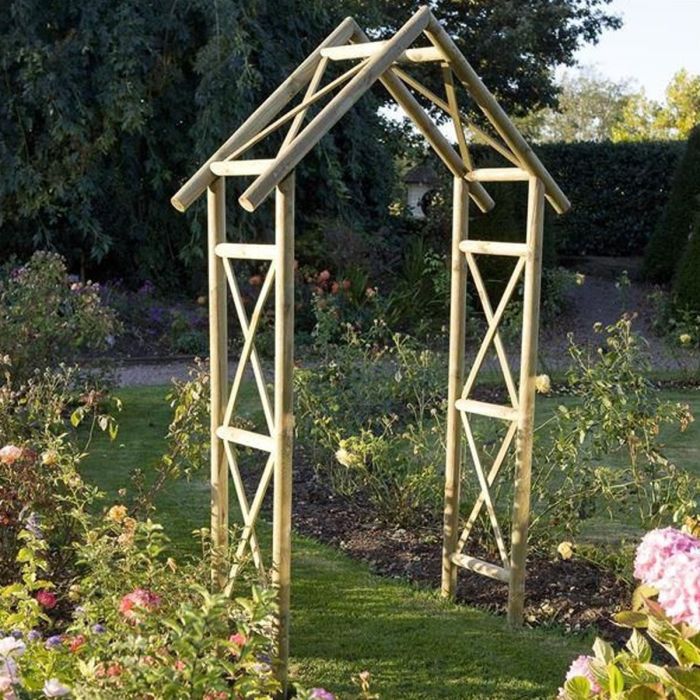 Apex Style Roof Cross Pattern - Natural Timber Finish