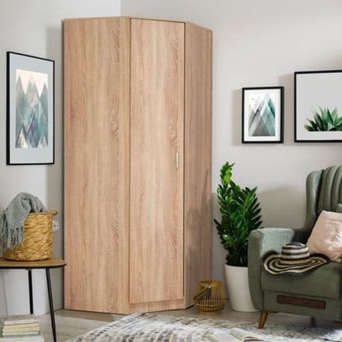 CAROL 1 Door Corner Wardrobe Sonoma Oak - 80cm