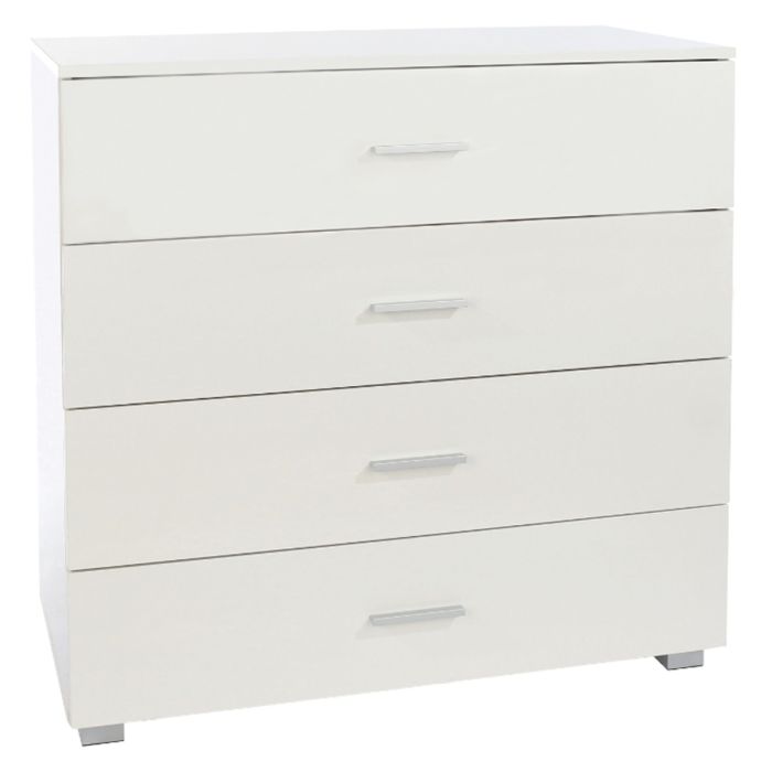 White Chest of Drawers - LINTON I Medium Chest 4 Drawers