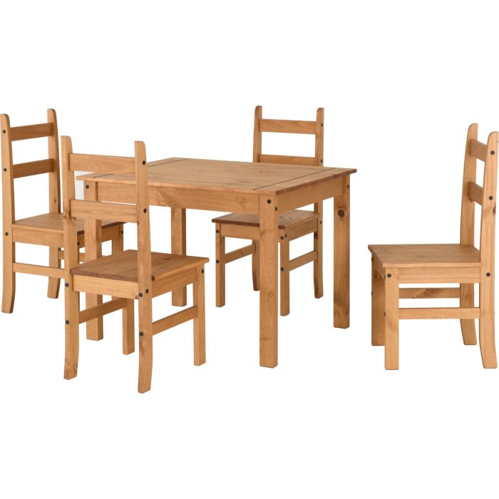 Corona Budget Dining Set - Distressed Waxed Pine