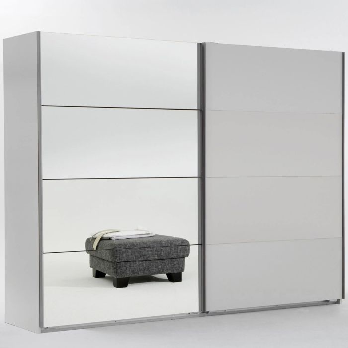 Erasmus 2 Door Mirrored Sliding Wardrobe - White