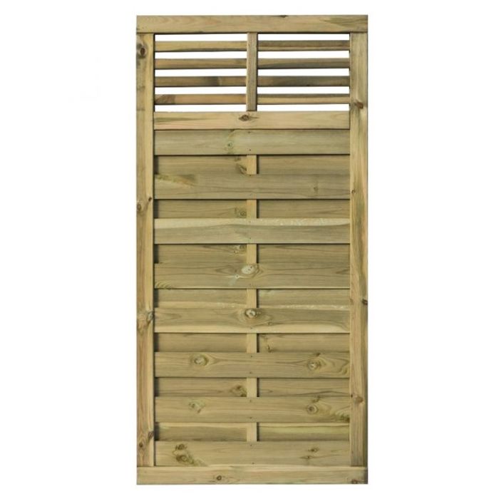 Classic Design Natural Timber Finish Pressure Treated 3x6 Horizontal Slatted Gate Panel with Bar Detailing