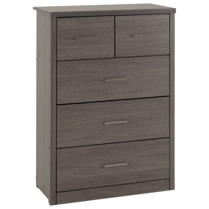 LISKEARD Black Chest of Drawers - Medium-sized, 5 Drawers