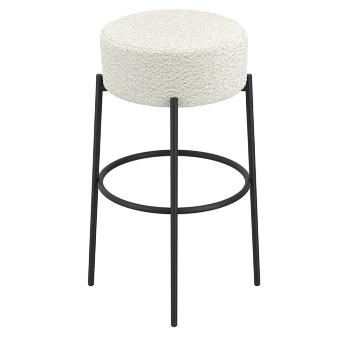 ANVRA Boucle Fabric Bar Stool - White