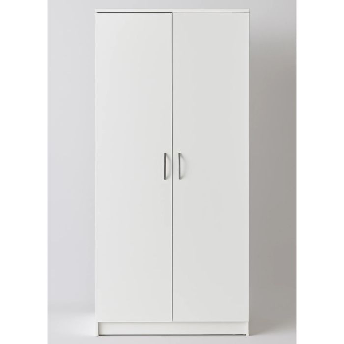 SLEEK 2 Door Wardrobe White - 80cm