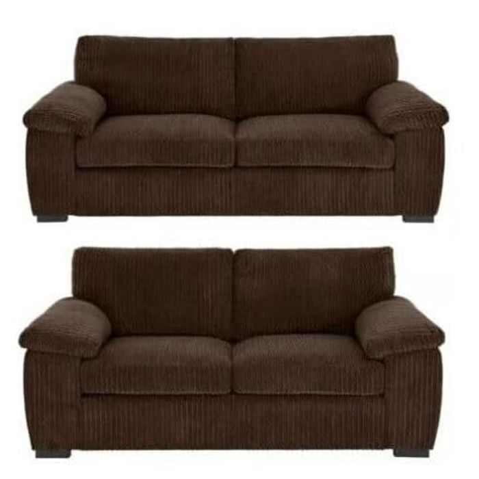 Sofa Set CORDURA Jumbo Cord 3 Seater and 2 Seater Sofa Set - Brown