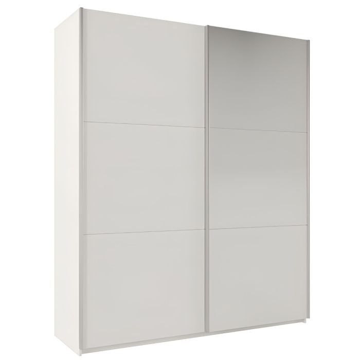 Wokingham Sliding Door Mirror 200cm Wardrobe - White