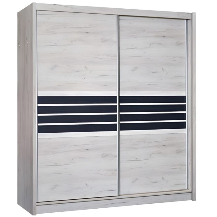Dacorum Sliding Door 203cm Wardrobe Glass Stripes - Oak Craft