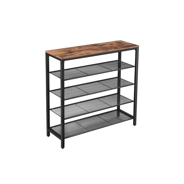 Shoe Storage Organiser with 4 Mesh Shelves