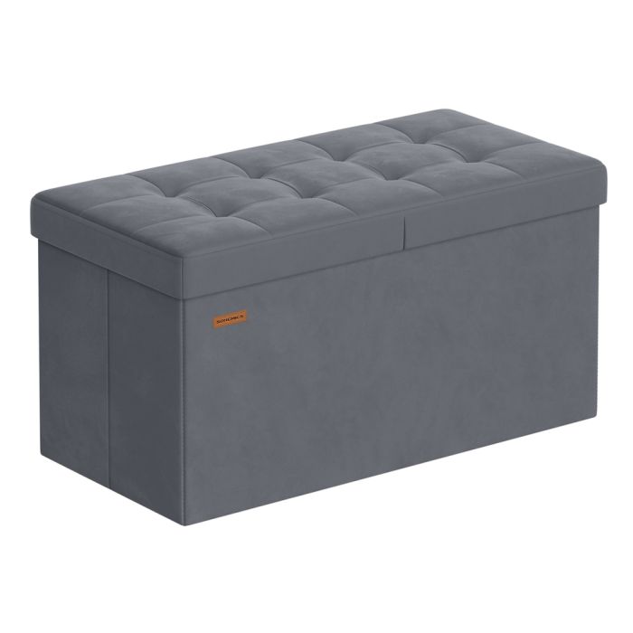 ROSLYN Storage Ottoman Bench 76 cm - Slate Grey