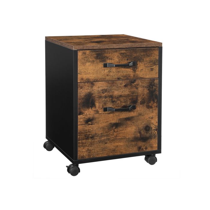Industrial Brown File Cabinet with 2 Drawers
