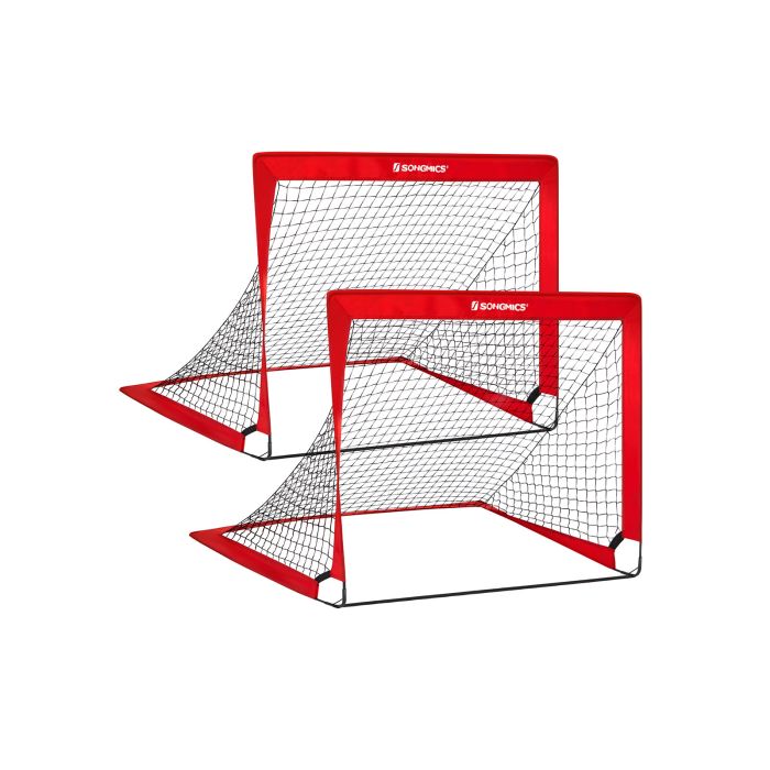Folding Children's Soccer Goal Set of 2 Red
