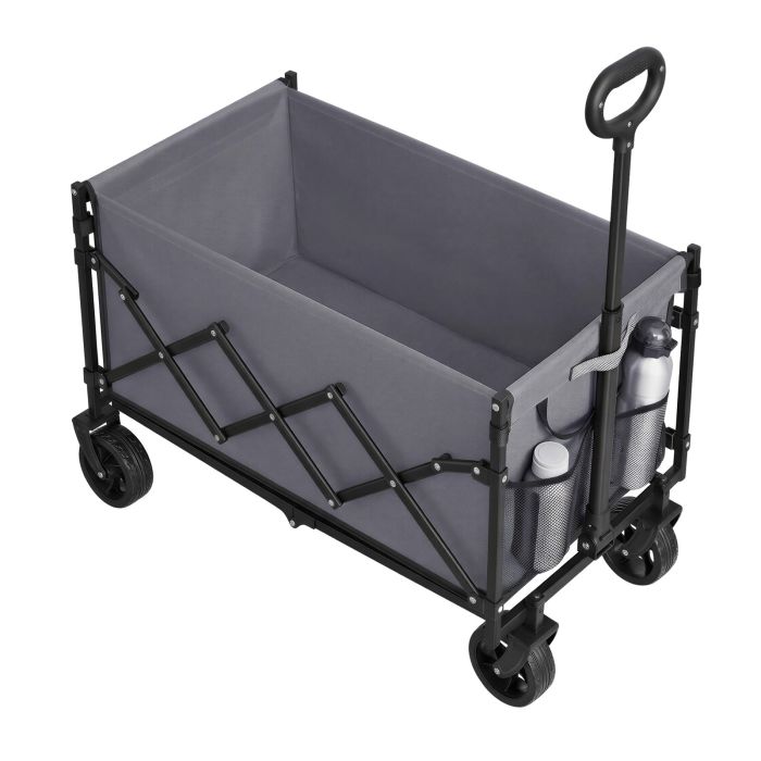 ELDCROFT Foldable Camping Trolley Wagon with Adjustable Handle - Grey