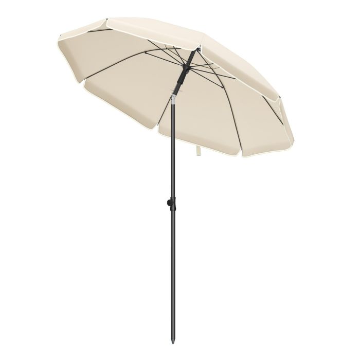 DALBROOK Height Adjustable Patio Umbrella with 30degree Dual Tilt - Beige