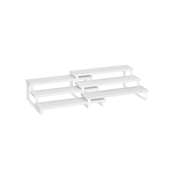 Cabinet Shelf Organizer - SOLTA 3 Tier Extendable Shelf Organizer Set of 2 - White