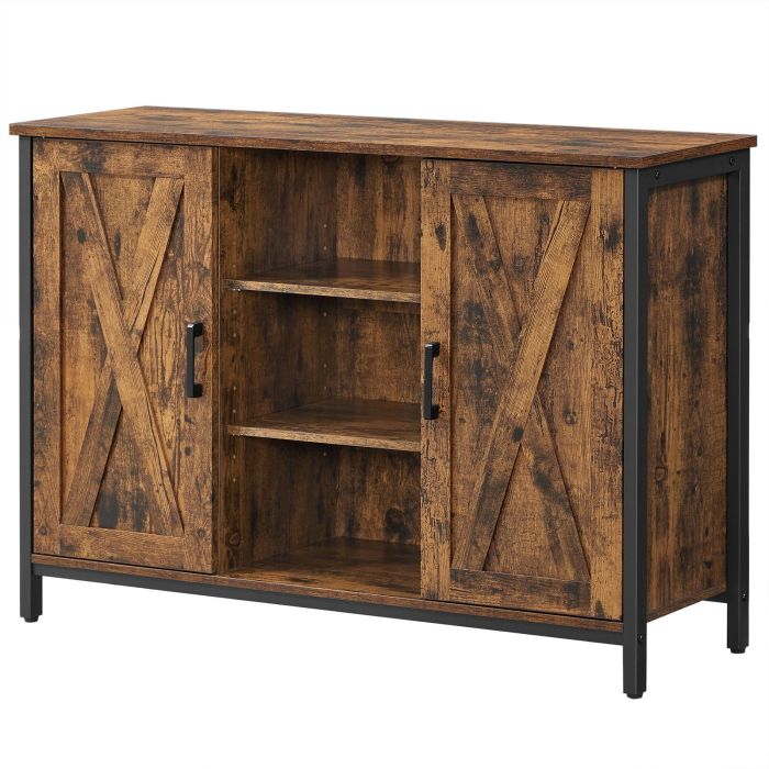 MARLEDOWN Sideboard with Storage Cabinet, Cupboard and Shelves - Brown
