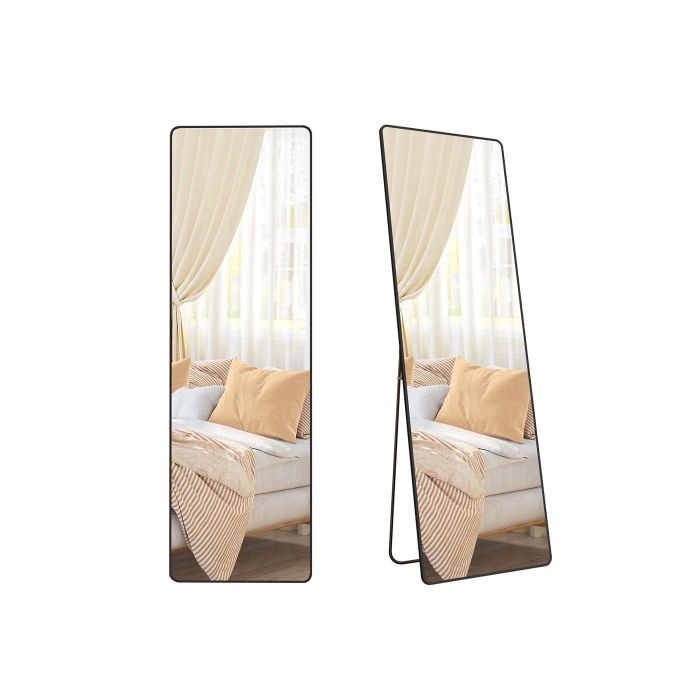 ROWANSHIRE Rectangle Full Length Mirror with Stand - Black