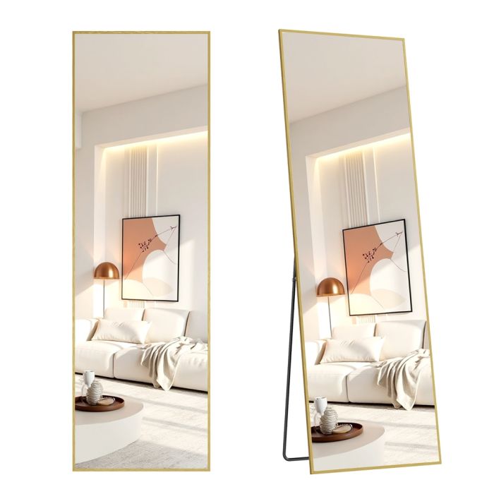 LOXEDE Rectangular Full Length Mirror 160 x 50 cm - Pale Gold