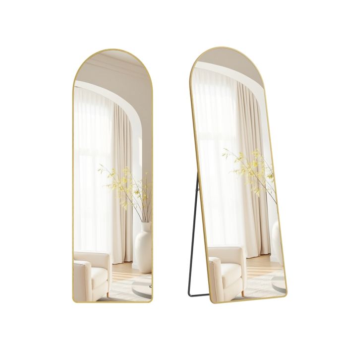 LOXEDE Arched Full Length Mirror 160 x 50 cm - Pale Gold