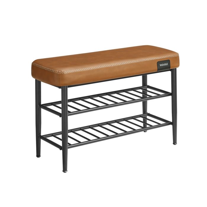 EKHO Collection - Shoe Bench Synthetic Leather Caramel Brown