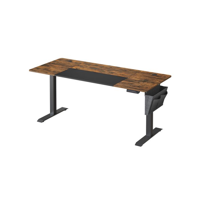 Computer Table - NOVON Height Adjustable with 4 Memory Rustic Brown