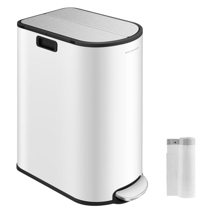 Kitchen Bin - MODRA Double 30L 20L Bin Metallic Silver