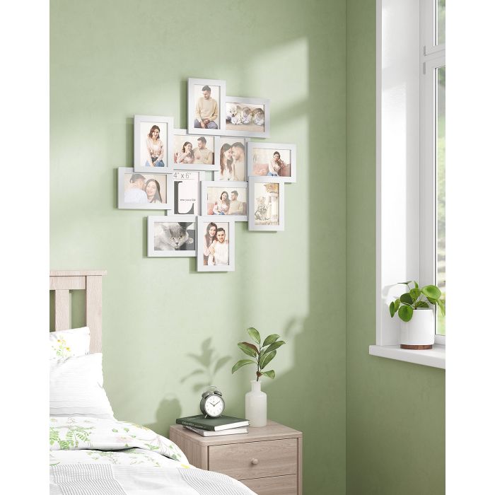 Picture Frame - ZARNIA Collage 12-Opening 4x6 Glass Front - White