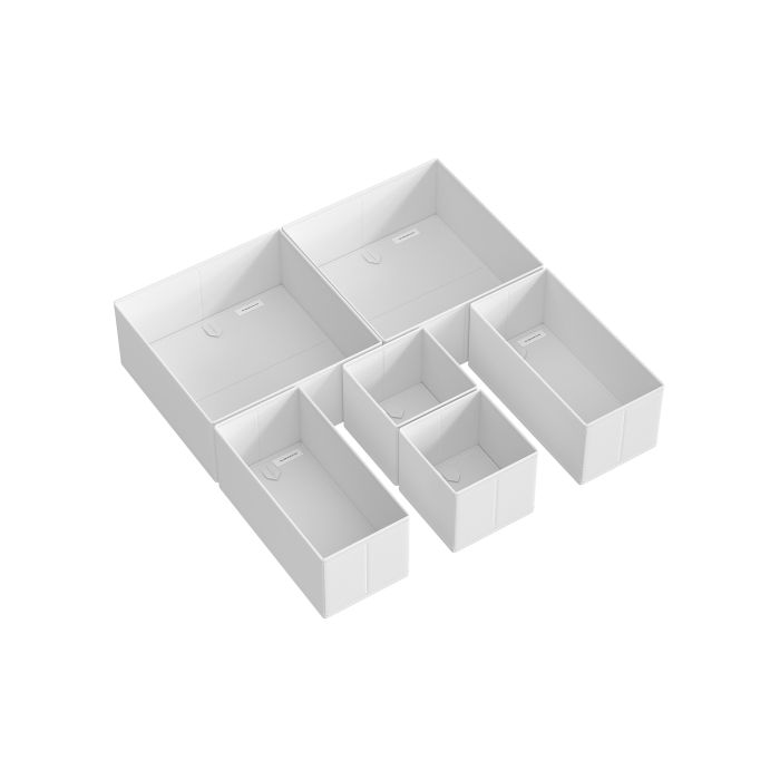 Drawer Organisers - AVOVA Foldable Fabric Set of 6 - White
