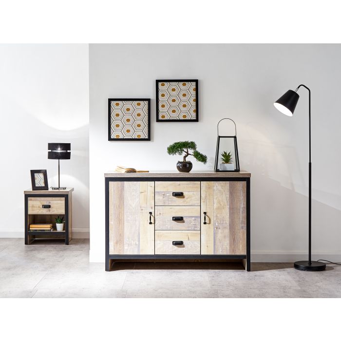 BELONA 2 Door 3 Drawer Sideboard Oak