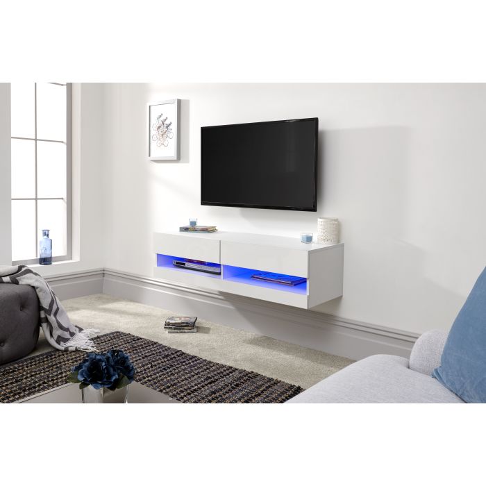 Galicia Wall-Mounted White TV Unit - 120CM TV Unit