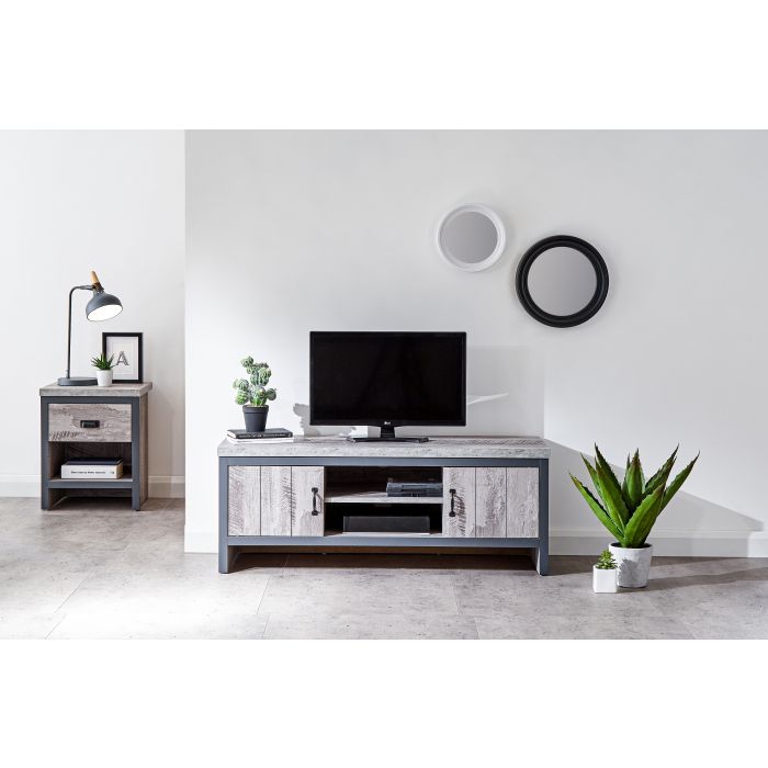 Boston 2 Door Tv Unit Grey