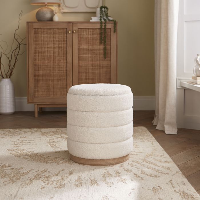 OTTO Teddy Ottoman Storage Stool - Cream