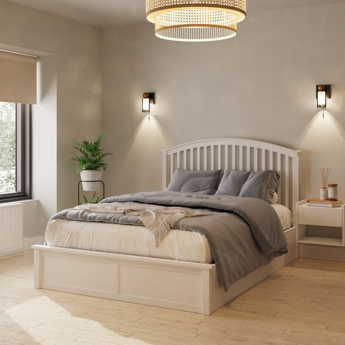 Madrid Wooden Ottoman Bed 150cm White