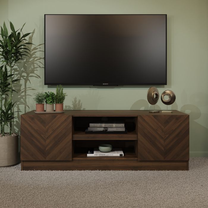 Quattro 2 Door Tv Unit - Royal Walnut