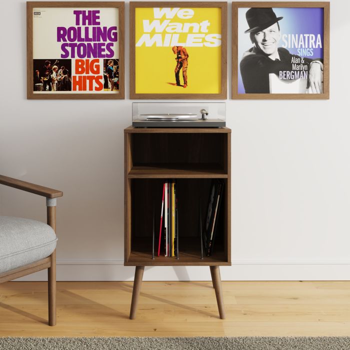 JAXEL Compact Open Cabinet for Display and Storage - Walnut