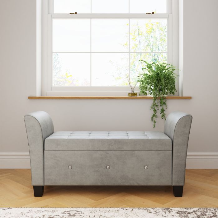 Verona Diamante Window Seat Grey Chenille