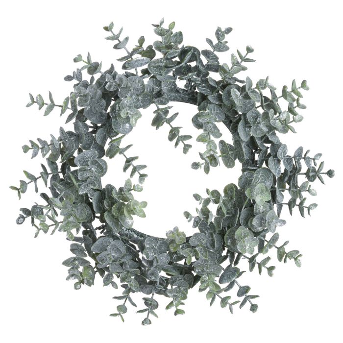 Frosted Eucalyptus Candle Wreath - Large