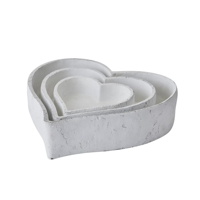 Large Matt White Ceramic Dishes - Set Of 3